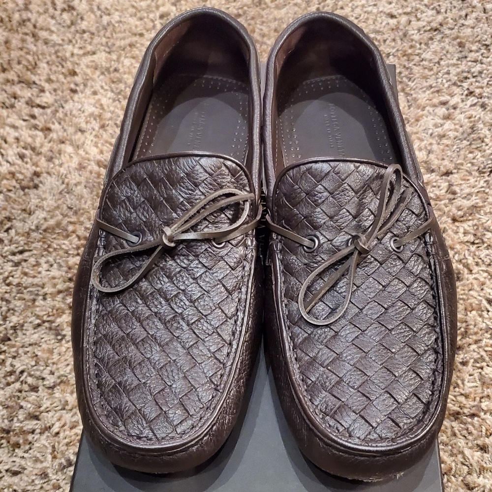 Bottega Veneta Intrecciato Leather Loafers - Espresso Brown - Size 44.5/US 11.5